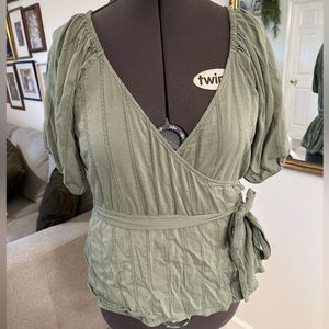 Green Wrap Top